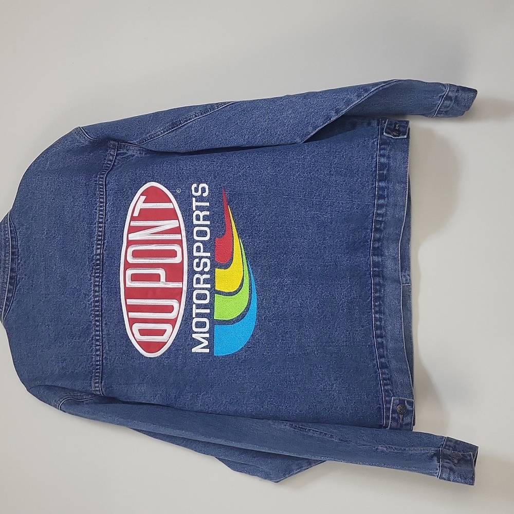 Vtg COMPETITORS VIEW Nascar #24 Jeff Gordon Dupont Logo On Back Jean Jacket